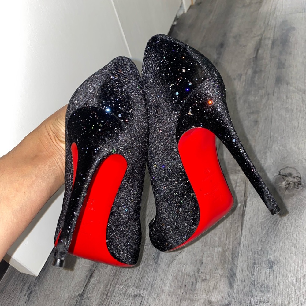 Christian Louboutin PIGALLE FOLLIES 100 VELVET GALACTICA/GG black size 38